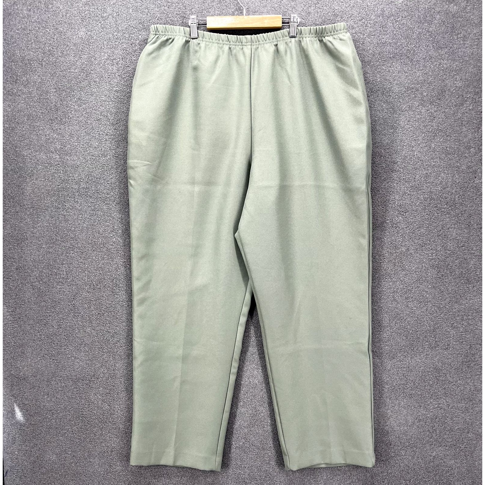Willow Pants Womens Plus Size 2xl Green Wide Leg Pull On Elastic Waist